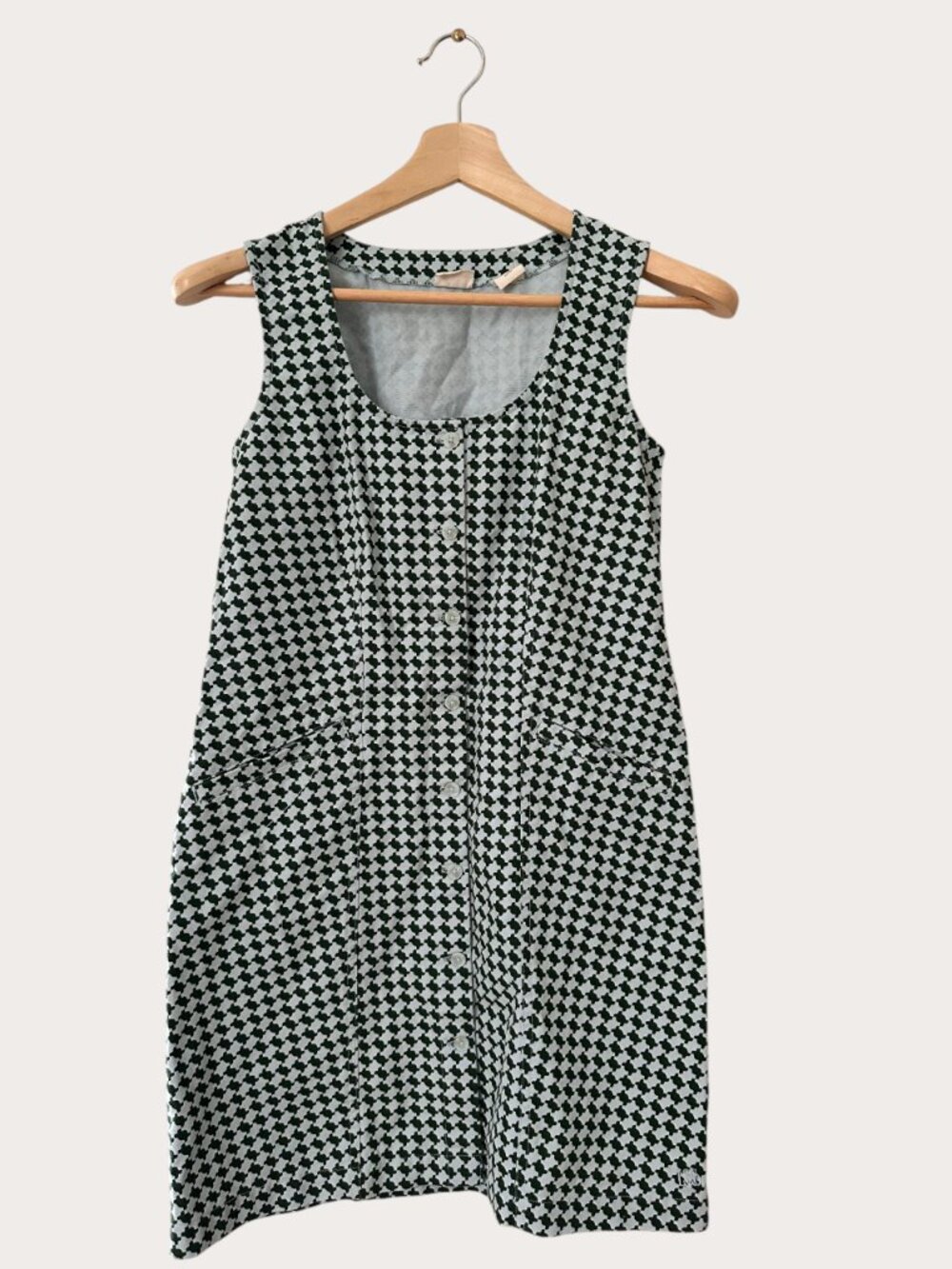 Levi’s Frankie Dress Green Blue Geometric Size S Button Front Like New